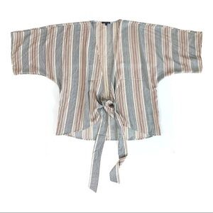 West Kei Tie Knot Pinstripe Blouse Top